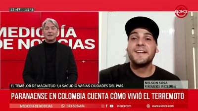 Paranaense en Colombia cuenta c&oacute;mo vivi&oacute; el terremoto: "pens&eacute; que se ca&iacute;a el edificio"